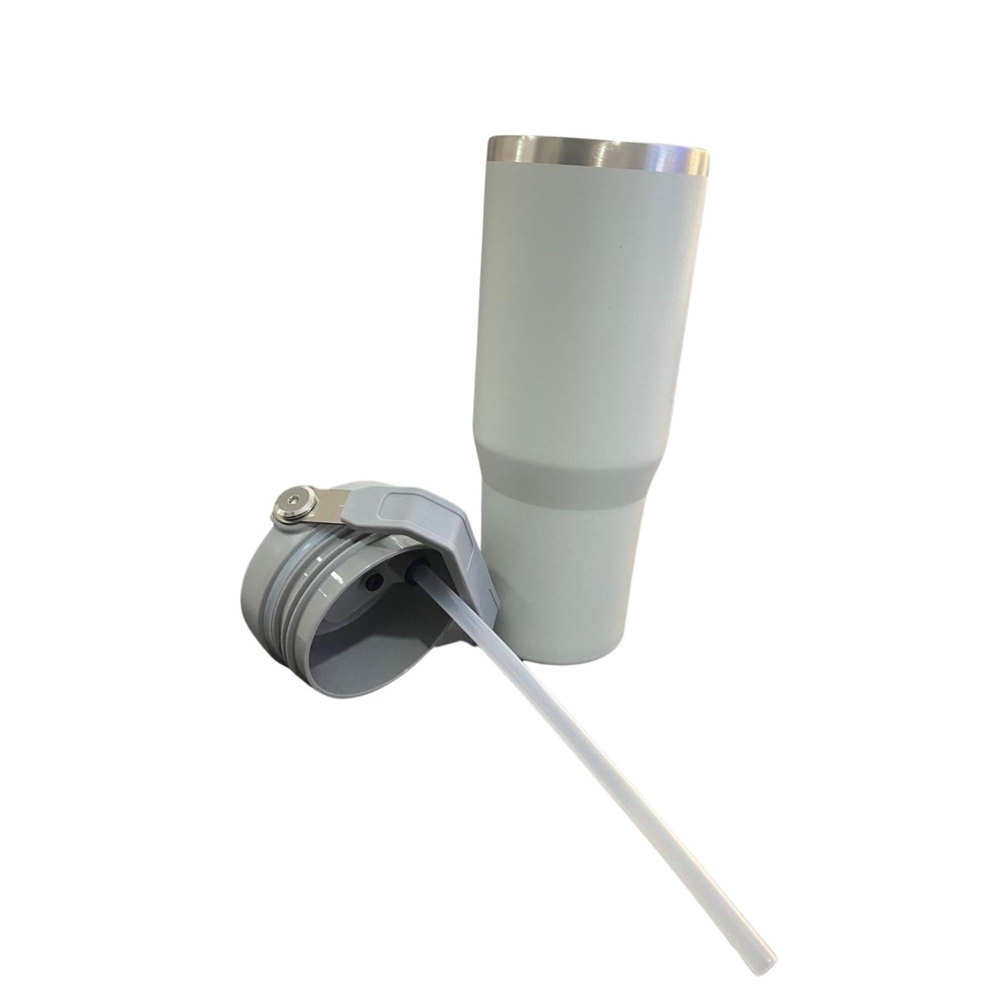 Botella Termica Flip Straw Tumbler 900 Ml Gris Claro