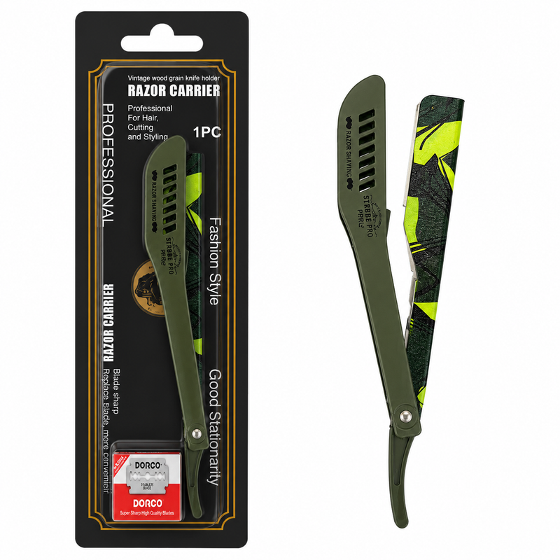Navaja Profesional Con Porta Hojas+ 5 Hojas Verde