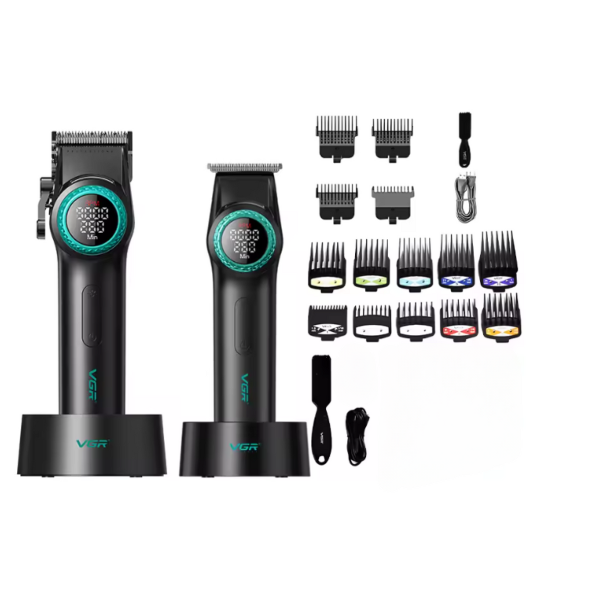 Combo Barber VGR Profesional Clipper V-001 + Trimmer V-990