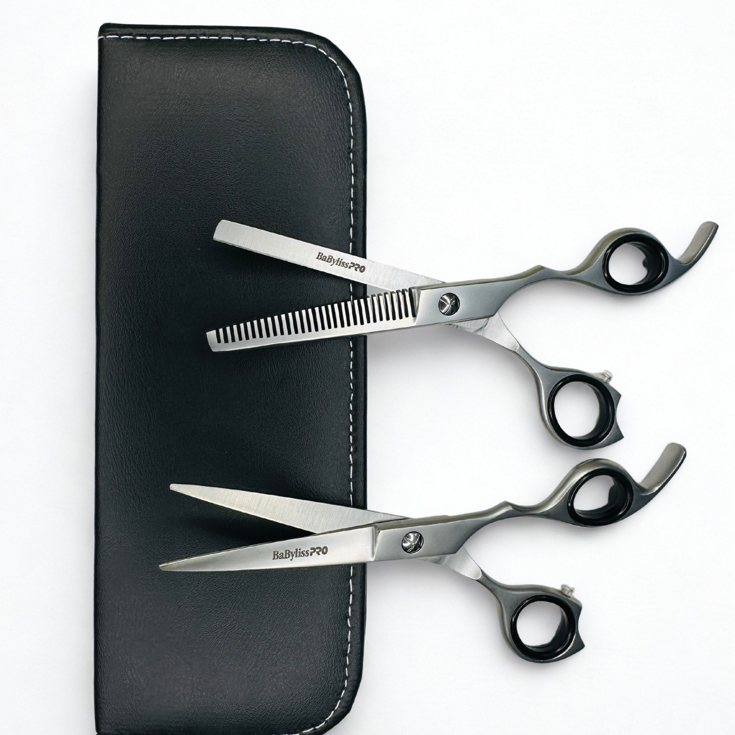 Set Tijeras de barbero acero japonés BaBylissPRO 6" Filo Navaja