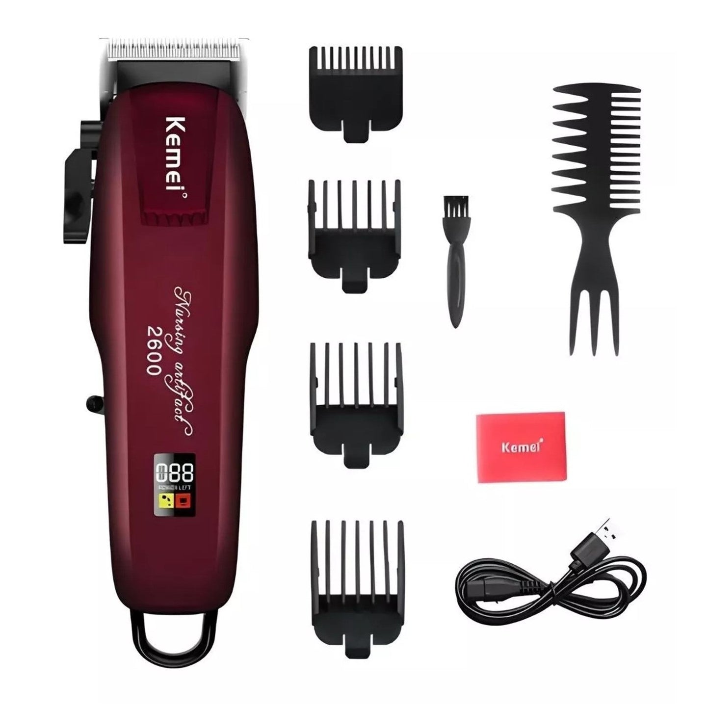 Maquina Cortadora De Pelo Profesional Kemei Km-2600 Barberia