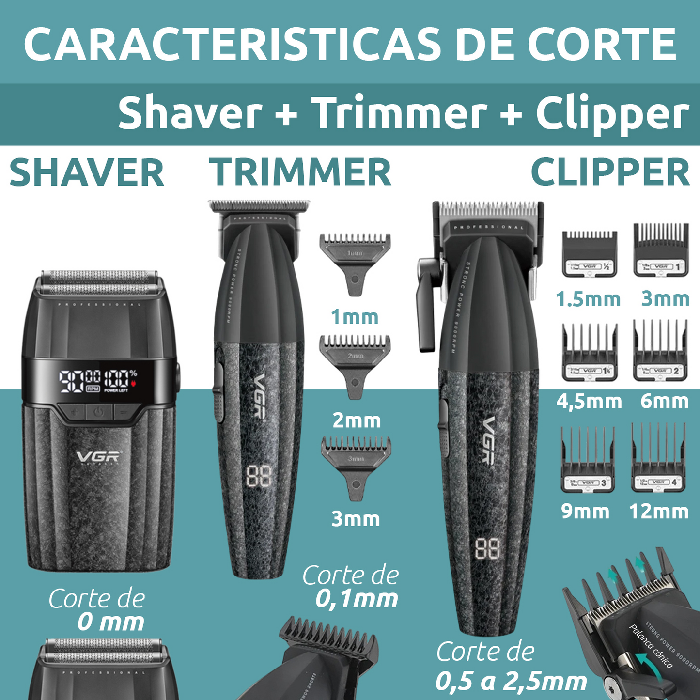 VGR Barber Combo V-640S3