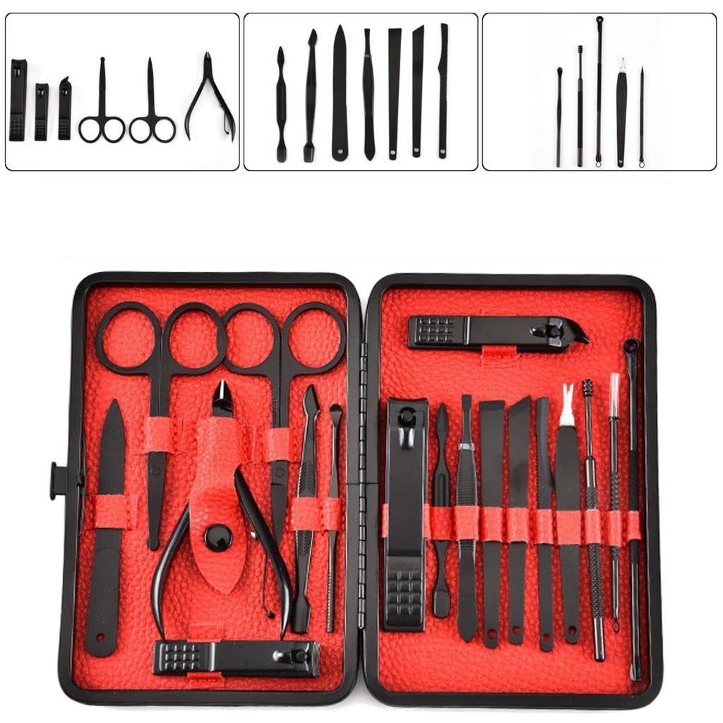 Set De Manicura Y Pedicura Profesional Set De 18 Piezas NEGRO