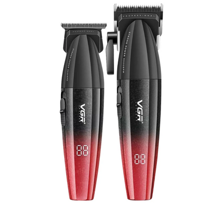 Combo VGR Profesional V640 Clipper y Trimmer 9000RPM Rojo