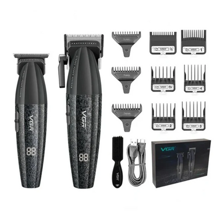 Combo VGR Profesional V640 Clipper y Trimmer 9000RPM Negro