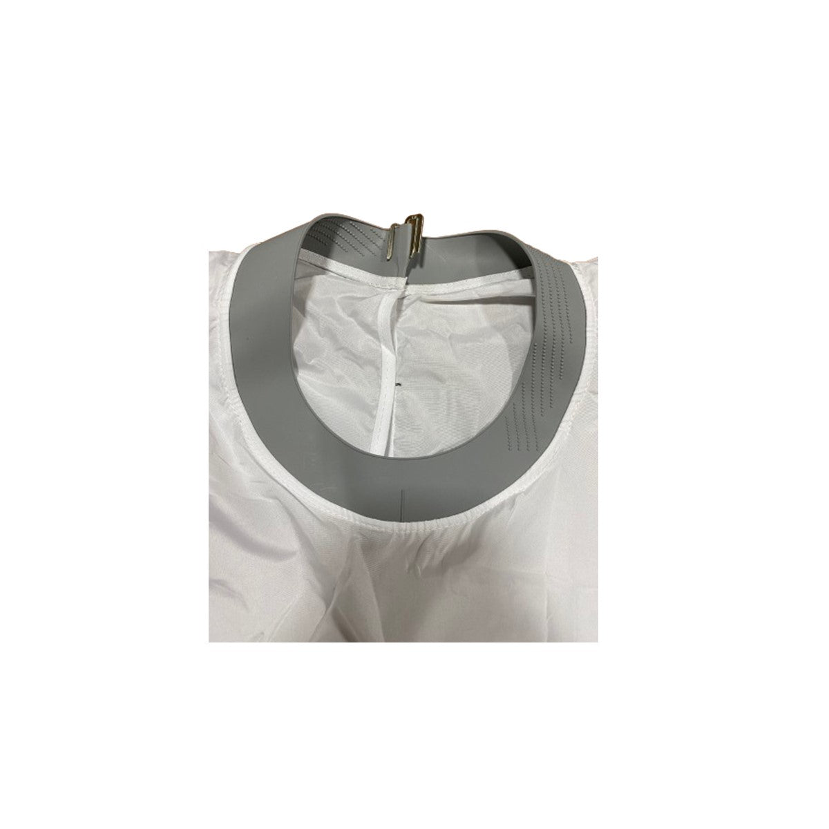 Capa de Barbero Broches Cuello de Silicona Blanco