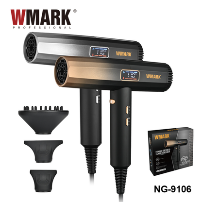 Secador De Cabello Wmark Pro. 2000w Ultra Ligera Silver