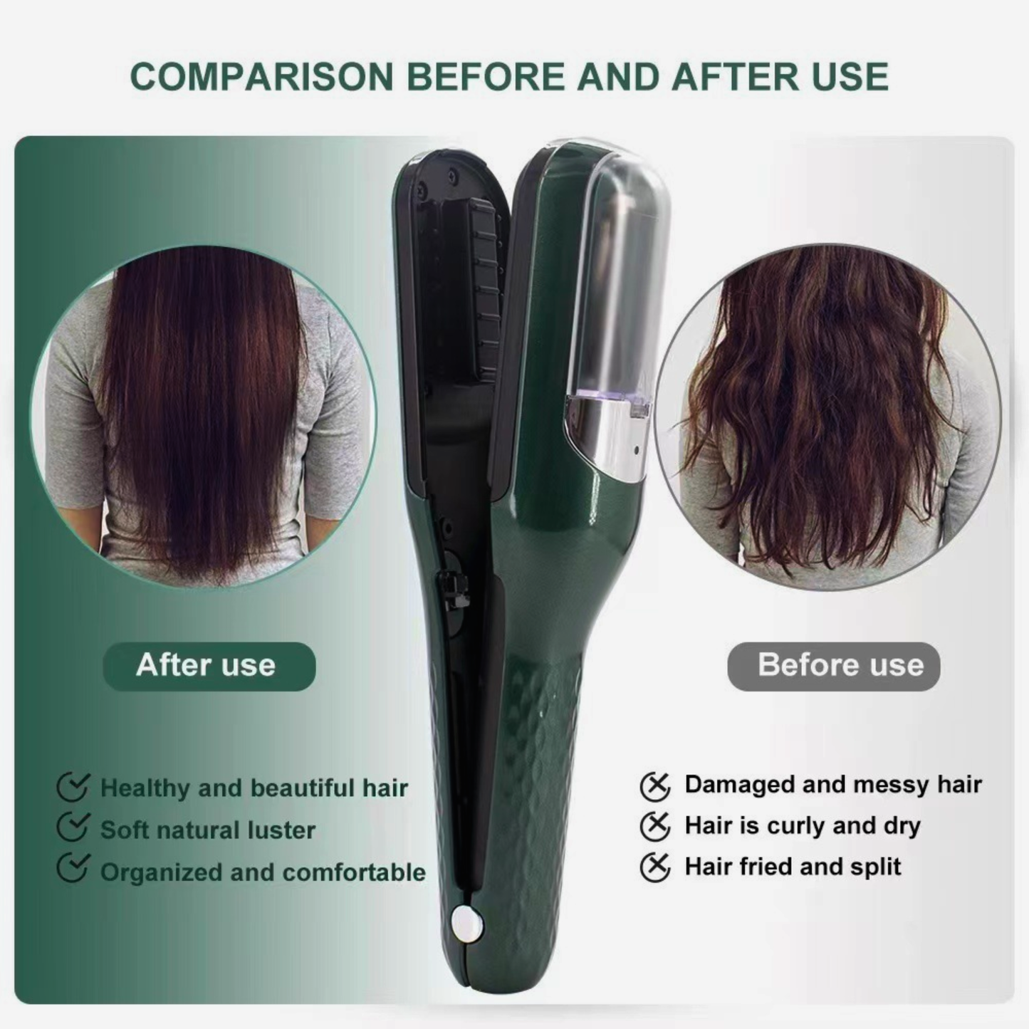 Cortadora De Puntas Abiertas Y Dañadas Del Cabello Azul