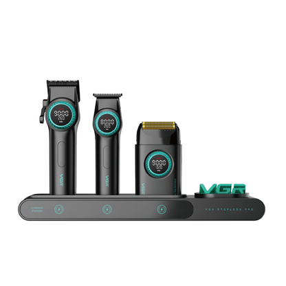 Barber Combo VGR Cortapelo, Patillera Y Afeitadora Negro Stepless 3