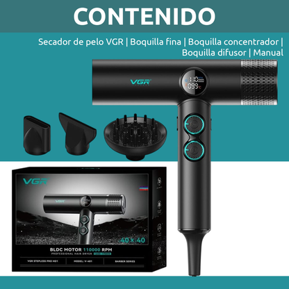 Secador De Pelo Profesional Vgr V-401 110000rpm Frío Calor