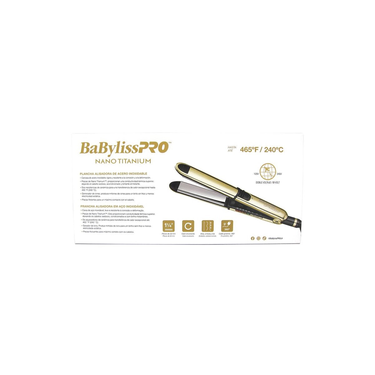Plancha De Pelo Gold Profesional Optima 3000 Babyliss Pro