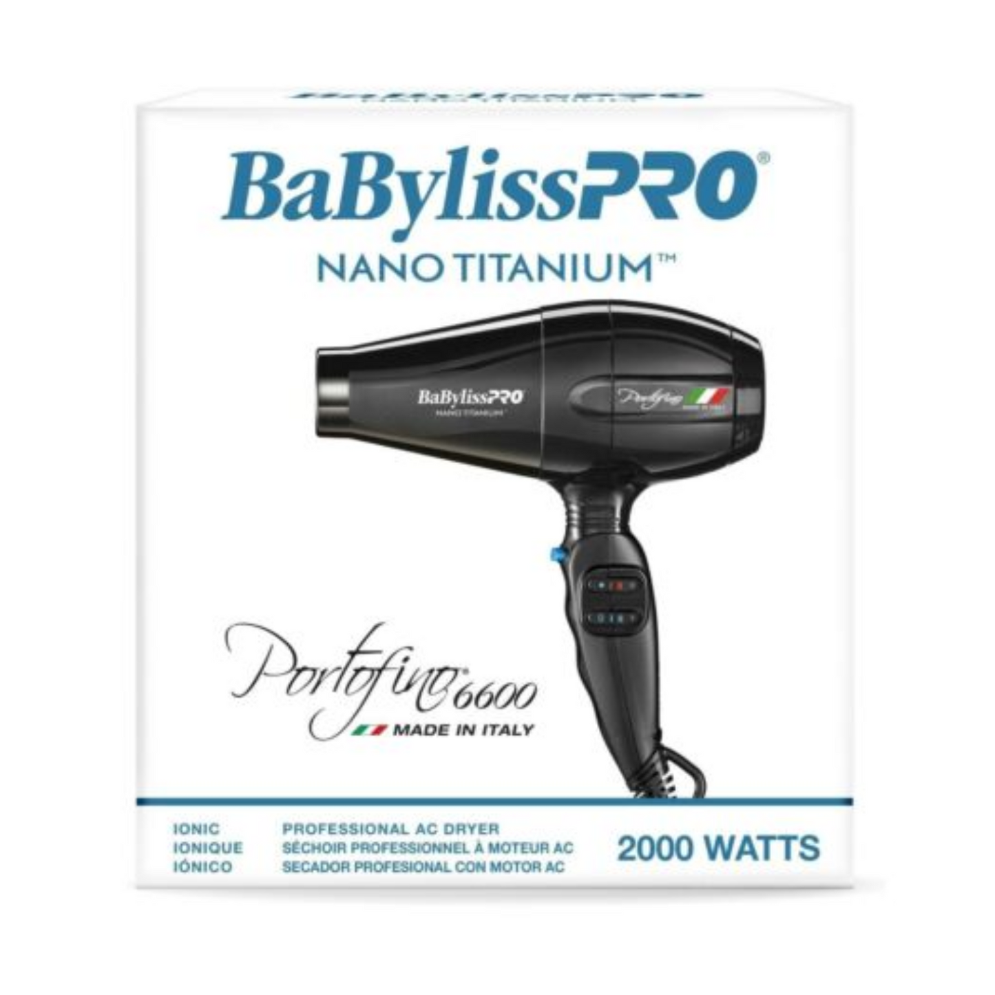 Secador de Pelo BaBylissPRO Nano Titanium Portofino 6610
