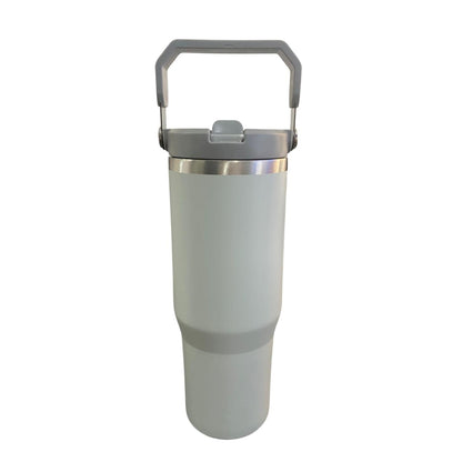 Botella Termica Flip Straw Tumbler 900 Ml Gris Claro