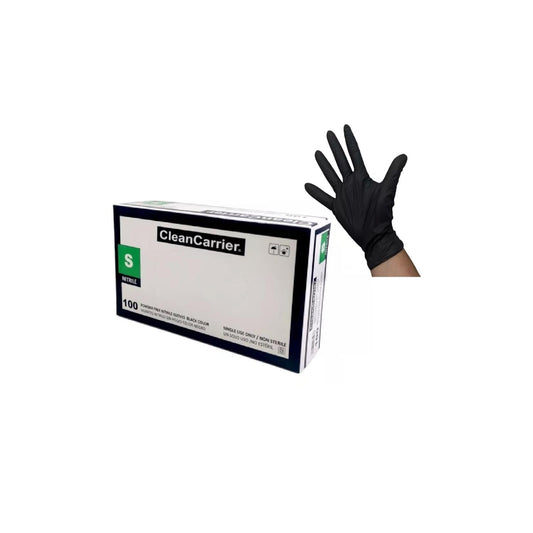 Guantes De Nitrilo Negro Clean Carrier 100un Talla S