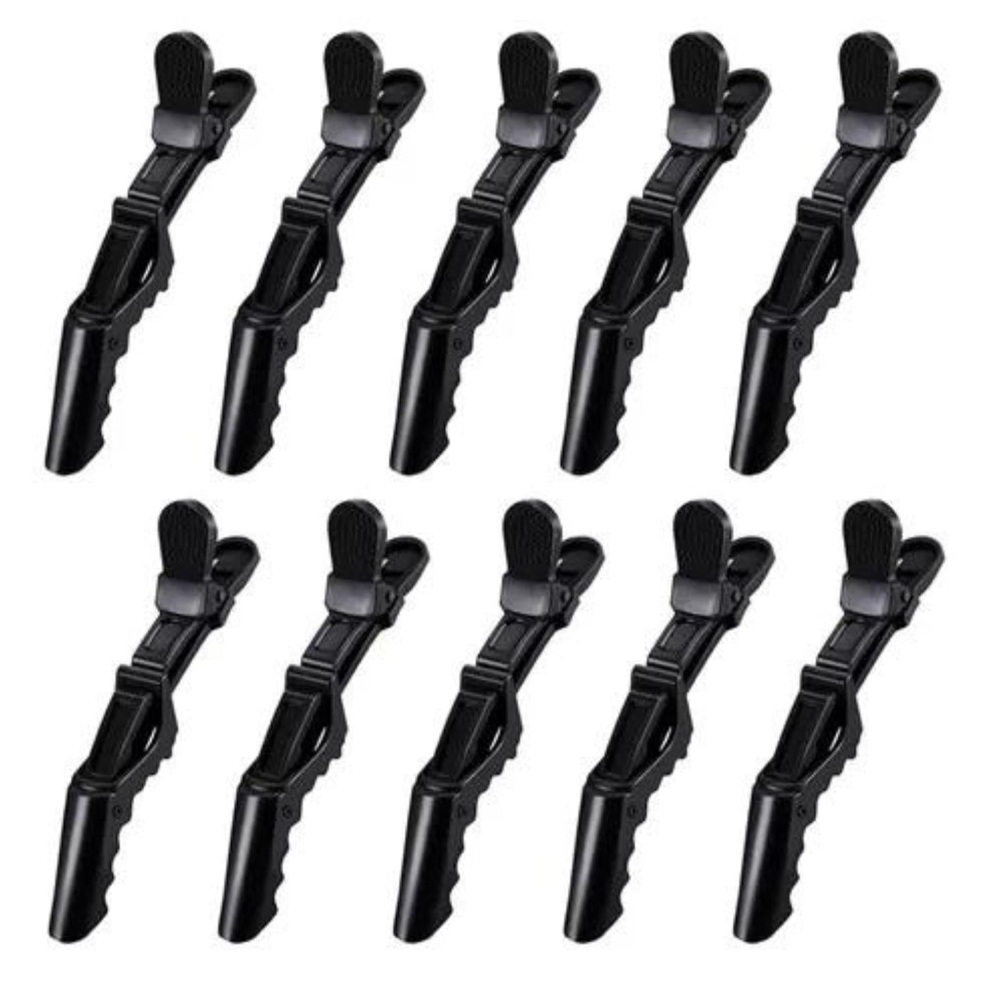 Pinzas De Cabello Tipo Cocodrilo Para Peluquería X5 Negro