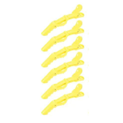 Pinzas De Cabello Tipo Cocodrilo Para Peluquería X5 Amarillo