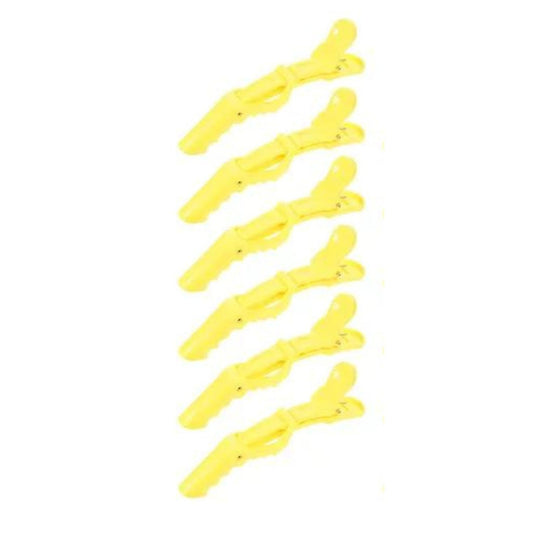 Pinzas De Cabello Tipo Cocodrilo Para Peluquería X5 Amarillo