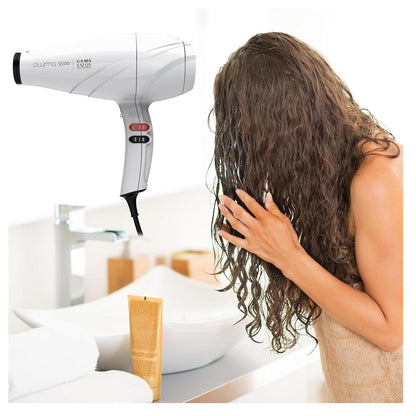 Secador De Pelo Gama Pluma 5500 Ion System Oxy Active Blanco