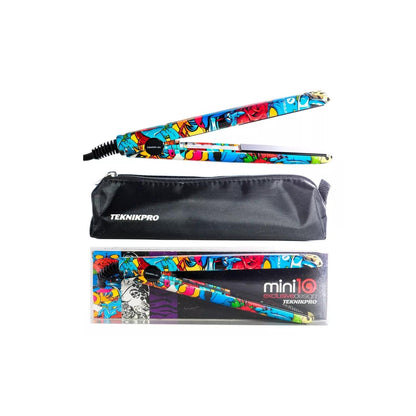 Plancha Alisadora De Viaje TeknikPro Mini Tatoo 17 Cm +Bolso