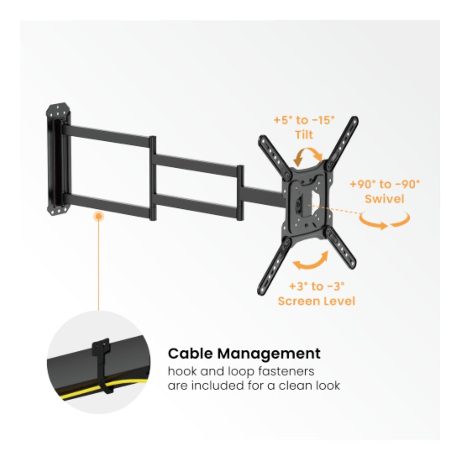 Soporte de Tv brazo Extralargo Para Pantalla de 23"-65" 35KG
