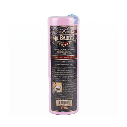 Pack 5 Rollos Papel Cuello Barbería Peluquería Rosado