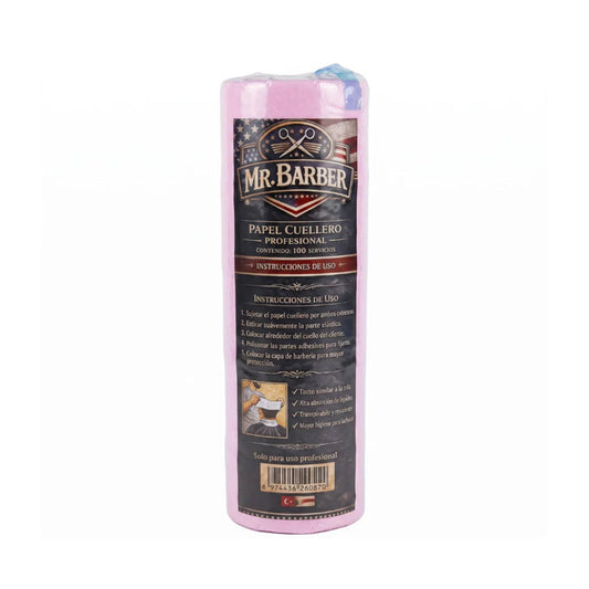 Pack 5 Rollos Papel Cuello Barbería Peluquería Rosado