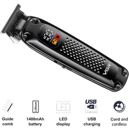 Trimmer Profesional Recargable VGR V-972 Led Usb