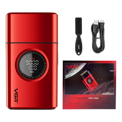 Combo Barber VGR Clipper y Trimmer V-640 y Shaver V-377 Rojo