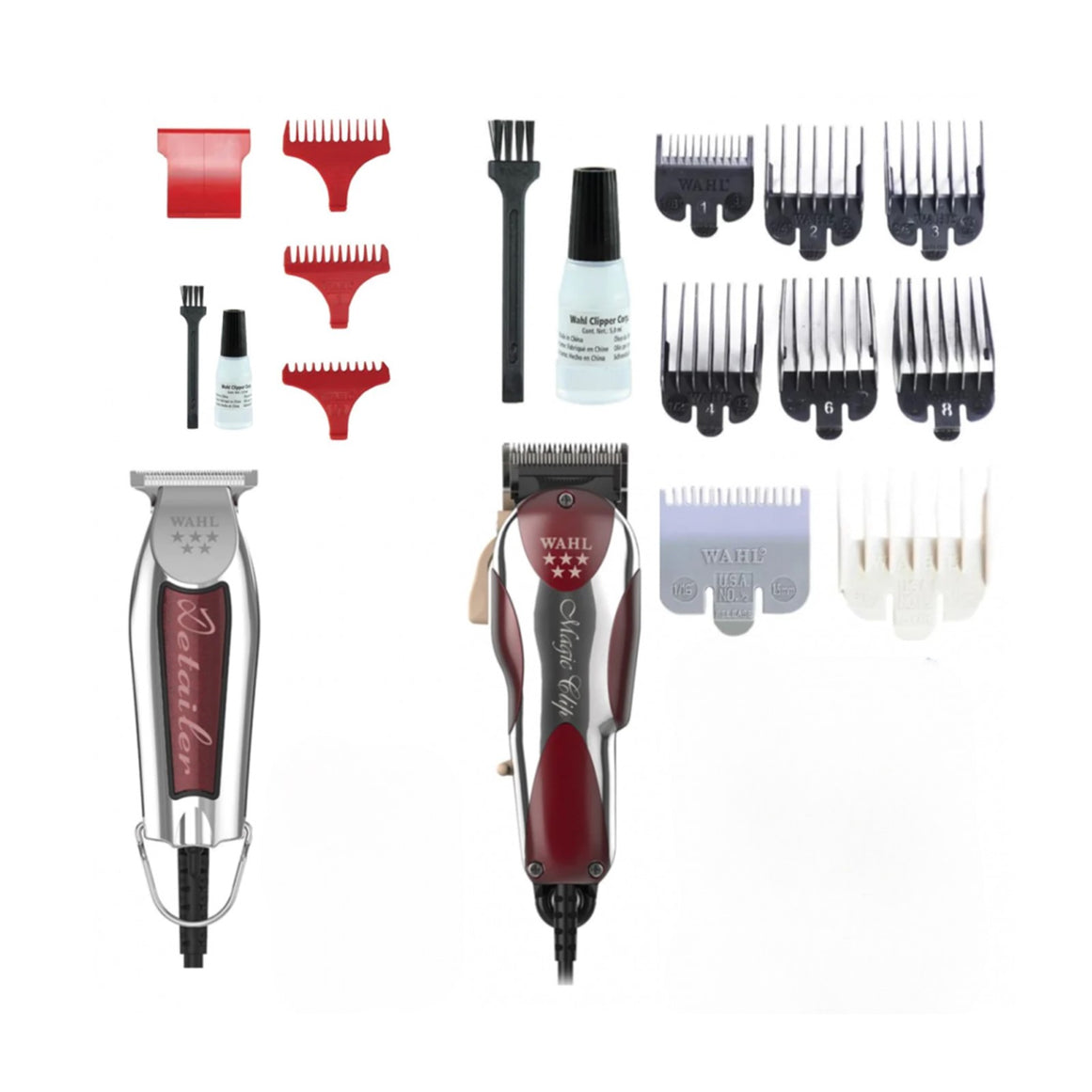 Wahl Combo Barber Clipper Magic Clip Con Cable+ Trimmer Detailer