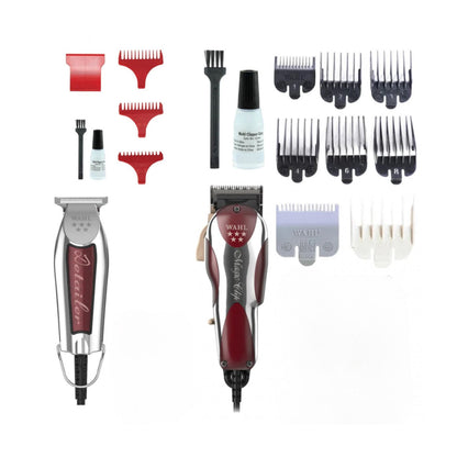 Wahl Combo Barber Clipper Magic Clip Con Cable+ Trimmer Detailer