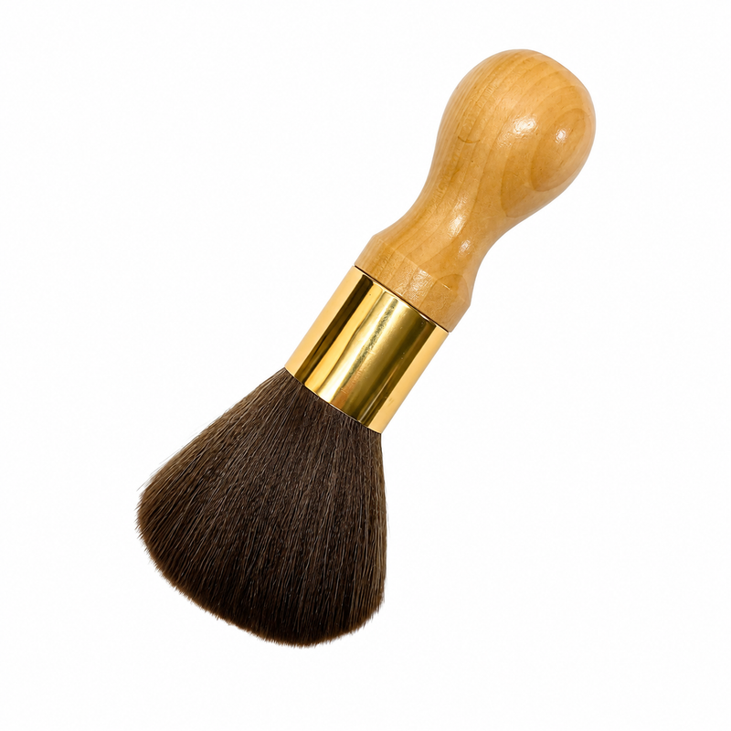 Brocha Saca Pelos Premium Mango Madera y Aro Dorado