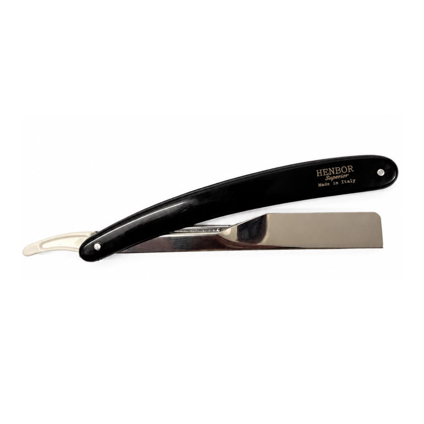 Set Tijeras Henbor Corte y Pulir Blanco Negro con Porta Navaja Negra