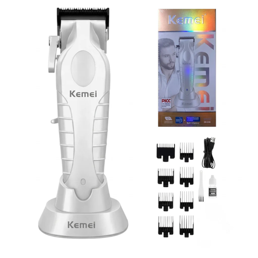 Combo Kemei Blanco KM2296 + KM2299 + KM3383 con Base de Carga
