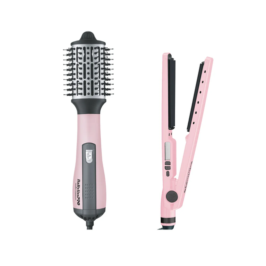 Kit BaBylissPRO Cepillo Secador y Plancha 4091 Rosa
