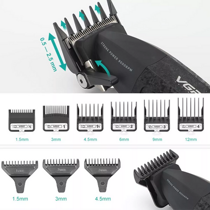 Combo Barber VGR Clipper y Trimmer V-640 y Shaver V-377 Negro