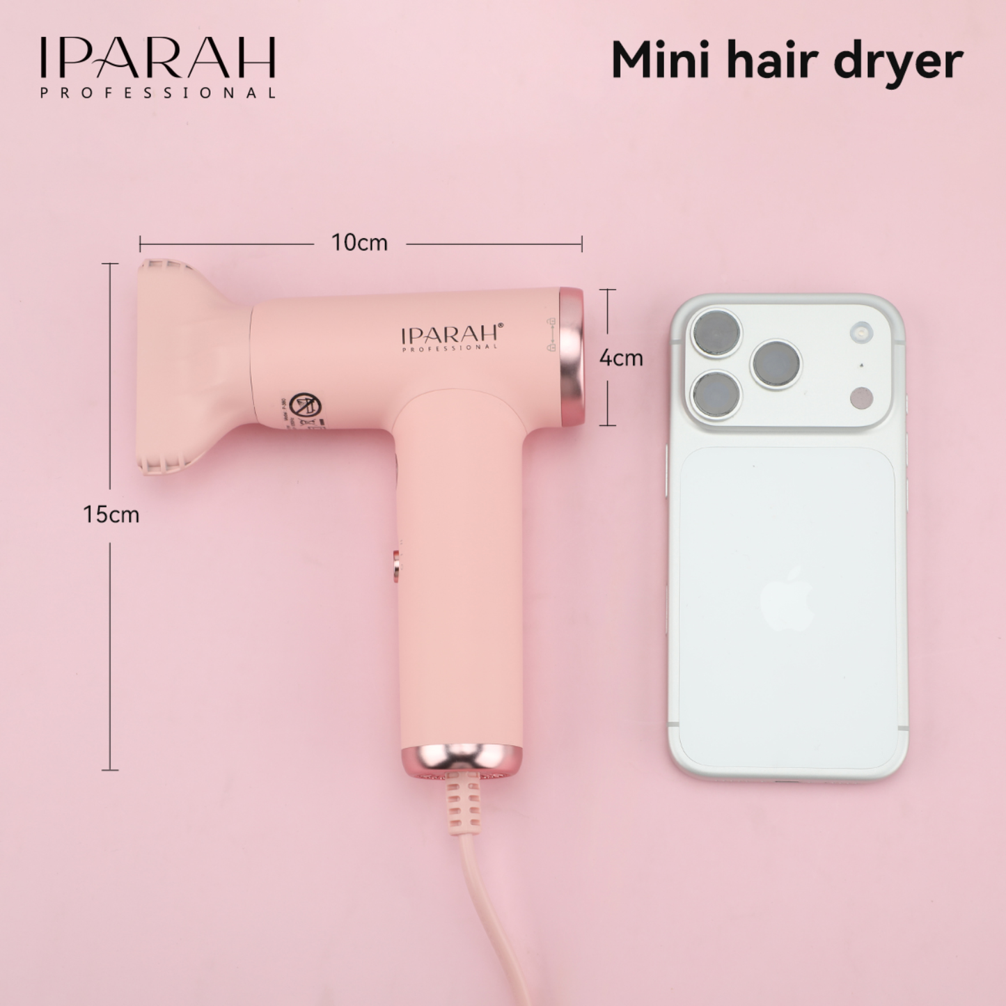 Secador de Pelo IPARAH P-380 BLDC 110000 RPM Rosa