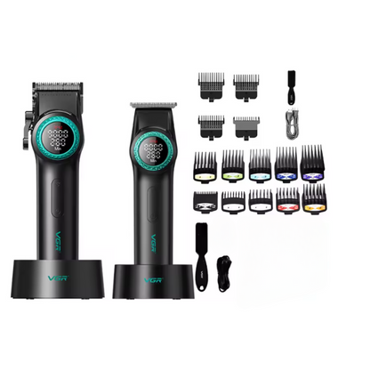Combo Barber VGR Profesional Clipper V-001 + Trimmer V-990