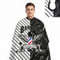 Capa Para Barberia Cuello De Goma Barbershop Blanco Negro