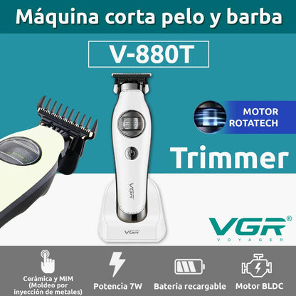 Maquina Patillera Trimmer VGR880T Rotatech Bldc 7200RPM Blanco
