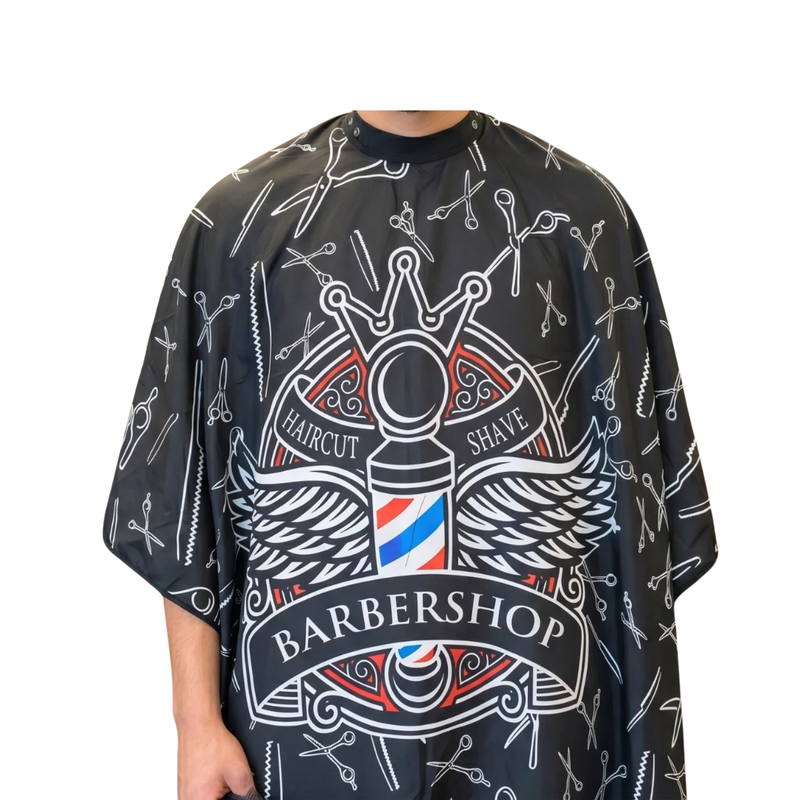 Capa Para Barberia Cuello De Goma Diseño Barbershop