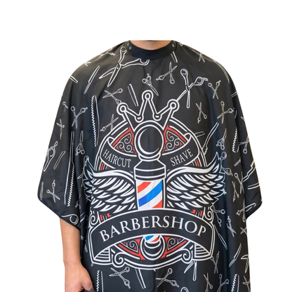 Capa Para Barberia Cuello De Goma Diseño Barbershop