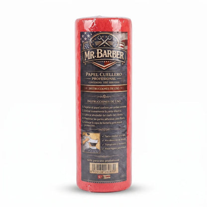 Pack 5 Rollos Papel Cuello Barbería Peluquería Rojo