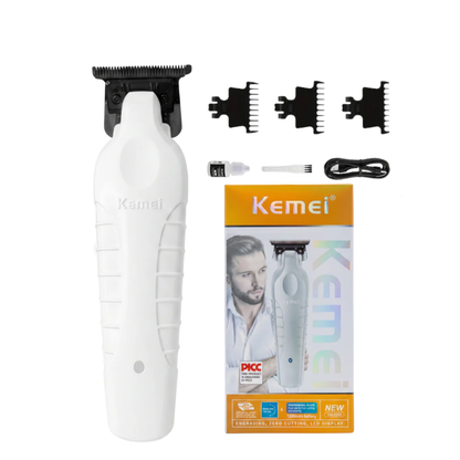 Combo Kemei KM-2296 + KM-2299 Cortapelo y Trimmer Blanco