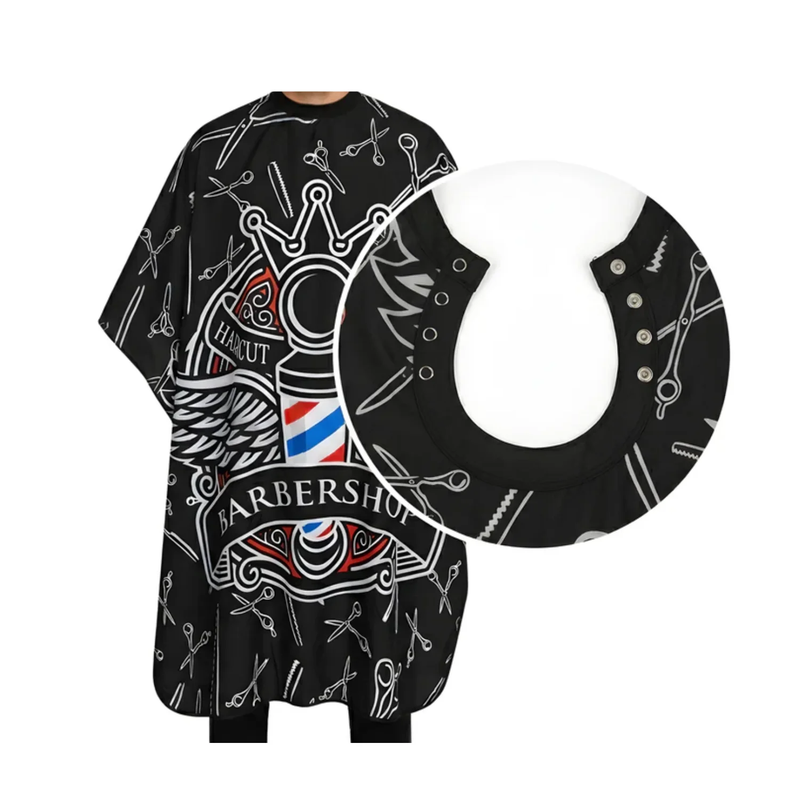 Capa Para Barberia Cuello De Goma Diseño Barbershop