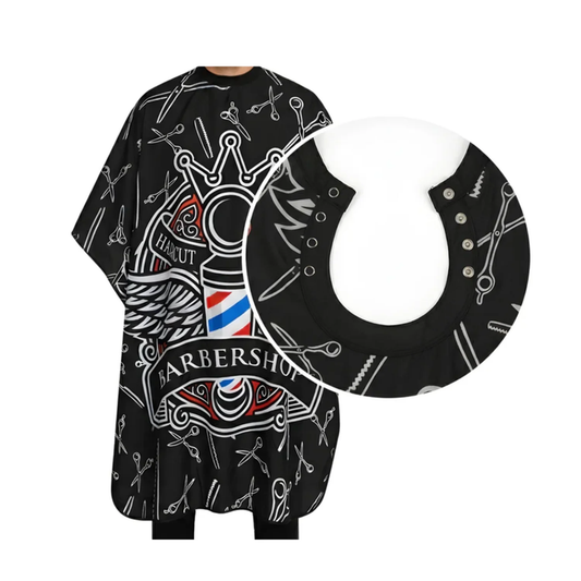 Capa Para Barberia Cuello De Goma Diseño Barbershop