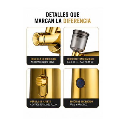 Aerógrafo Profesional WMARK NG-AB001 Inalámbrico Dorado