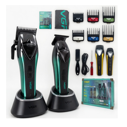 Kit Profesional VGR V-883 S2 Clipper y Trimmer 2 en 1 de 9.000 a 11.000 RPM