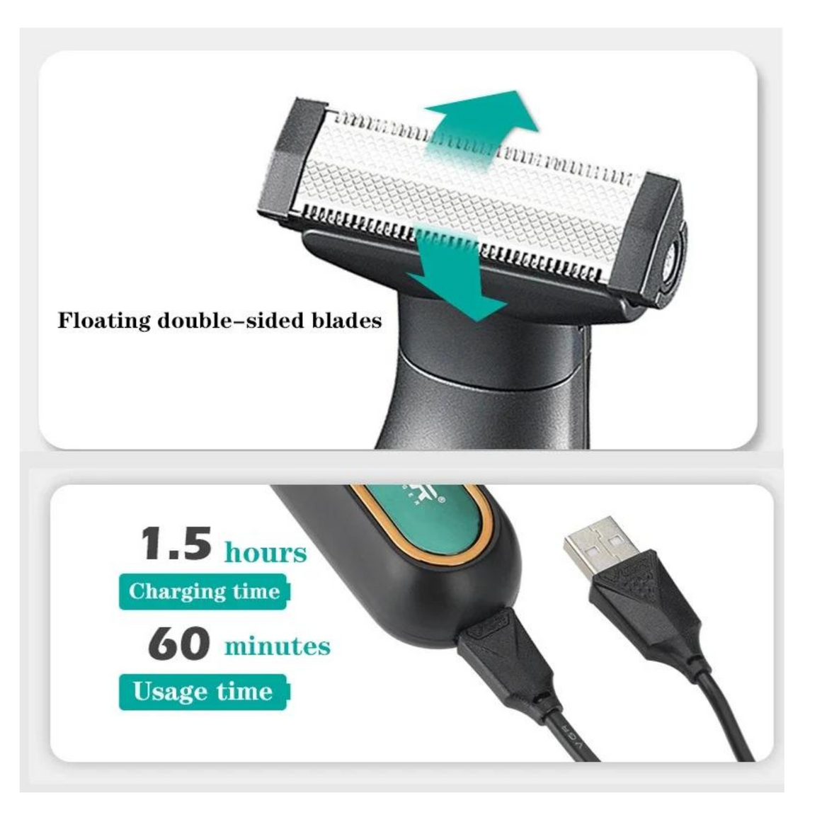 Afeitadora Electrica VGR V360 Recargable Usb