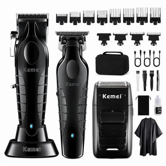 Combo Kemei S9 KM2296 + KM2299 + KM1102 Estuche Profesional