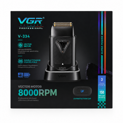 Afeitadora Profesional VGR V-334 Foil Shaver UV 8000 RPM